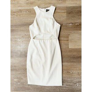 Abyss by Abby Sz XS Ivory Off White Cut Out Sheath Pencil Dress